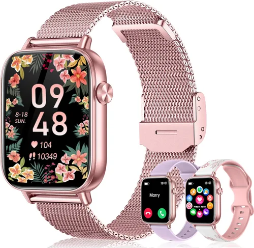 Miniatura 11 de Reloj inteligente para hombres y mujeres (respuesta/hacer llamadas) 1.83 pulgadas HD 3 bandas reloj inteligente compatible con teléfonos Android