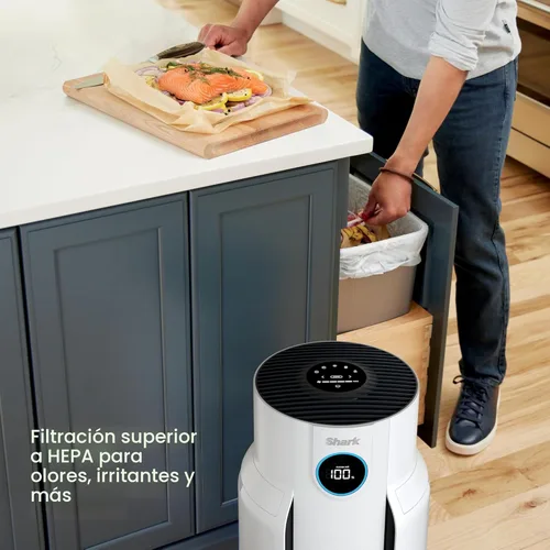 Miniatura 4 de Purificador de aire Shark para el hogar, NeverChange, para habitación grande, dormitorio, oficina en casa, filtro que supera HEPA, captura Blanco
