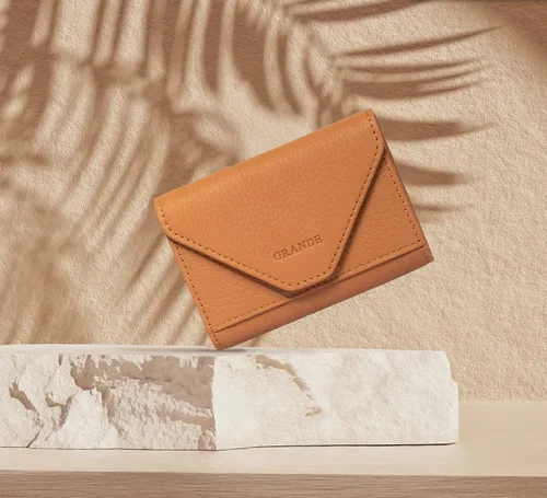Miniatura 42 de grande Estuches para tarjetas 3639, Naranja, Tarjetero de cuero con cierre magnético, cartera pequeña de acordeón para mujer
