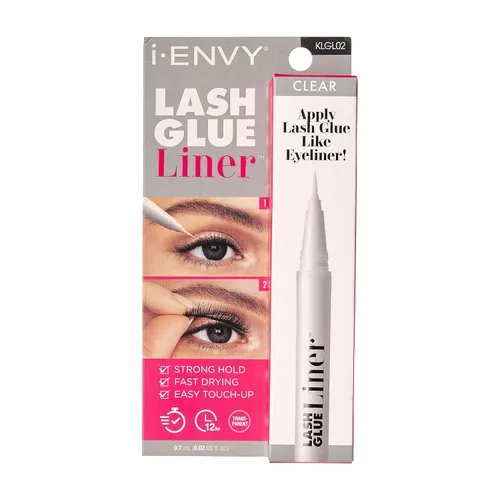 i-Envy - Pegamento de pestañas 2 en 1, adhesivo de pestañas y delineador de ojos en uno (0.02 onzas), aplicación rápida y precisa, acabado mate de