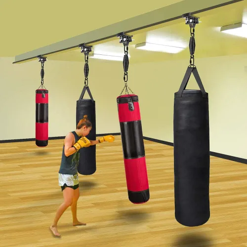 Miniatura 2 de Dolibest Colgador de vigas de acero resistente, soporte para bolsa pesada, colgador de bolsa pesada con resorte para entrenamiento de boxeo, Muay