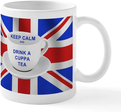 Miniatura 88 de CafePress Born American, British By Hea Taza de café de cerámica de 11 oz (11.0 fl oz)