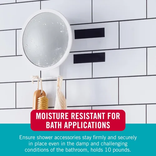 Miniatura 3 de VELCRO Brand Cinta de montaje de cocina y baño. Resistente a la humedad para instalar accesorios de ducha y decoración de baño. Rollo resistente