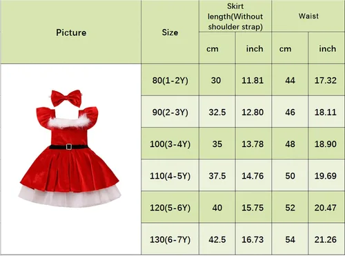 Miniatura 2 de ZIYIXIN Vestido de terciopelo de Navidad para niña pequeña, vestido de tul de princesa roja con sombrero de Papá Noel, trajes lindos para fiesta