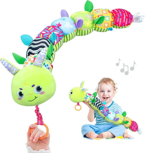 Infinno Juguetes musicales y sensoriales de peluche para bebés, niñas y niños, juguetes suaves de seguridad para recién nacidos de 0-3-6-12 meses