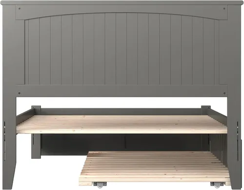 Miniatura 10 de AFI Nantucket - Cama de plataforma tamaño King con estribo y cama nido individual XL en color gris