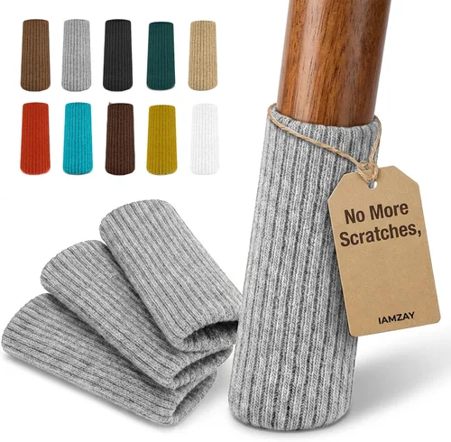Miniatura 21 de 16 Piezas Protectores de Calcetines para Patas de Silla Premium Color Verde Aguamarina para Suelos de Madera Dura - No se Caen Fácilmente - Muy