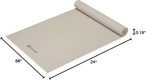 Miniatura 6 de Gaiam - Esterilla de yoga de calidad superior de 5mm, lisa, gruesa y antideslizante para todo tipo de ejercicios de yoga, pilates y gimnasia