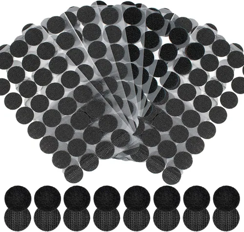 Miniatura 2 de DFYOUHOME® 128 pares de puntos autoadhesivos redondos de 1 pulgada de gancho y bucle con cinta adhesiva impermeable en la parte trasera de tira