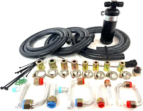 Miniatura 5 de Kit universal de aire acondicionado debajo del salpicadero, sistema completo de aire acondicionado automático con compresor, condensador, mangueras