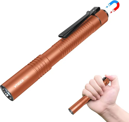 Miniatura 7 de VTIGER T2A - Linterna compacta EDC de 1500 lúmenes de alto, linterna LED recargable AA, superbrillante, pequeña, táctica, con bolsillo, con imán