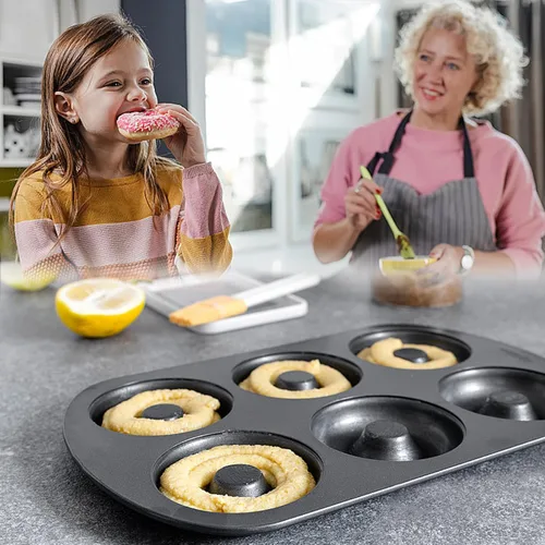 Miniatura 4 de Shudyear Molde para hornear de acero al carbono antiadherente para donas caseras y postres, 2
