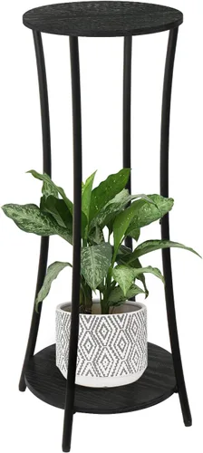 Miniatura 13 de YINMIT - Soporte para plantas de interior, estante de 2 niveles y redondo para macetas, estante para macetas de flores, estante de soportes Gris