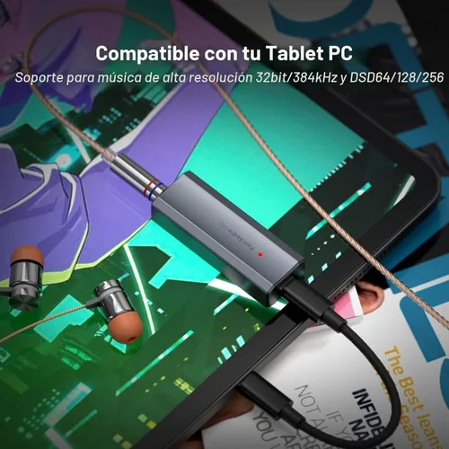 Miniatura 6 de Fosi Audio DS2 USB C a AUX Amplificador de auriculares DAC Dongle 0.138 in Jack Audio Amplificador portátil de doble salida DSD256 0.173 in