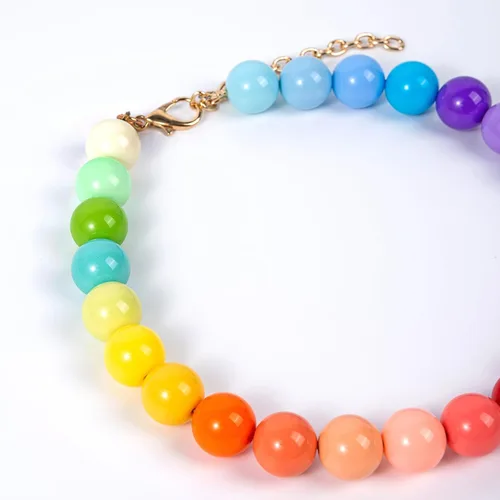 Miniatura 2 de Collar de perlas con cuentas para perro, hecho a mano, collar de perro elegante con campana, joyería para perros pequeños y cachorros