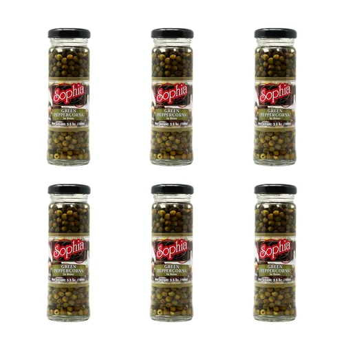 Sophia Granos de pimienta - Verde en salmuera 3.5oz (paquete de 6)