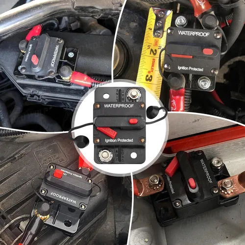 Miniatura 5 de RED WOLF Disyuntor de circuito de automóvil de 120 AMP con interruptor de reinicio manual, portafusibles en línea, inversor para vehículos con motor