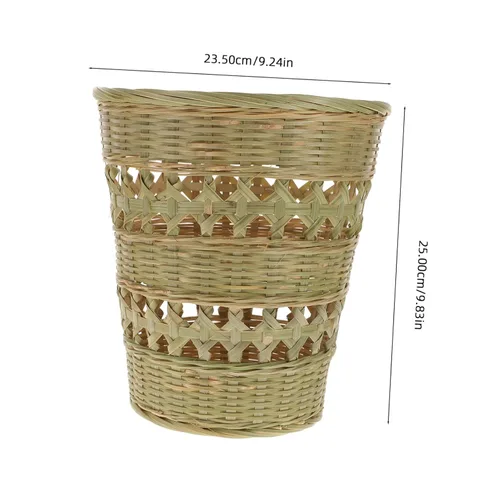Miniatura 4 de Cesta de basura de ratán, cubo de basura de ratán, cesta de basura redonda de mimbre, contenedor de basura para cocina, sala de estar, dormitorio