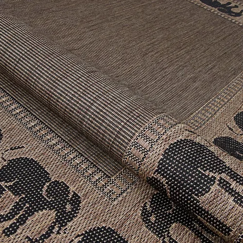 Miniatura 7 de Couristan Recife - Alfombra de área para interiores y exteriores, 7 pies 6 pulgadas x 10 pies 9 pulgadas, color negro cacao, alfombra duradera