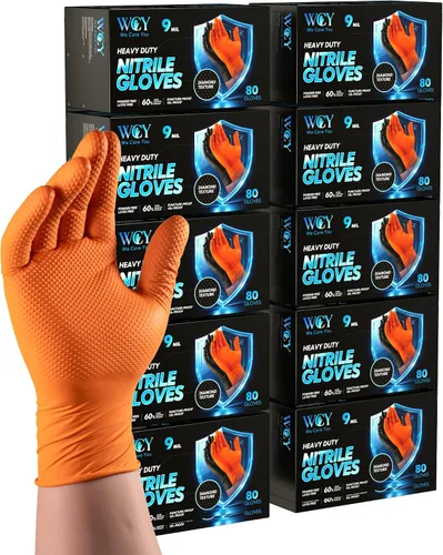 Miniatura 13 de wcy Anboson - Guantes de nitrilo desechables sin látex de 9 mil, color negro, XLarge, 30PCS