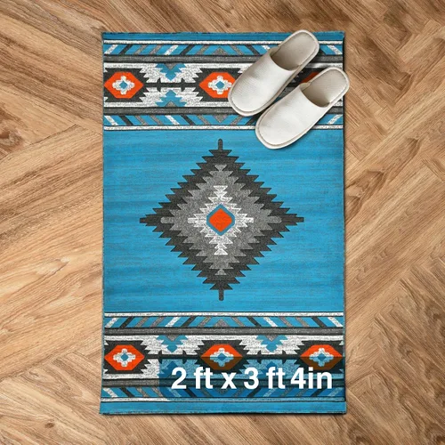 Miniatura 37 de YHSF South West - alfombra nativa americana del suroeste, fácil de limpiar, gruesa, suave y duradera, alfombra tribal inspirada en indios americanos