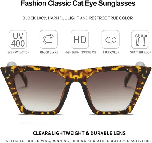 Miniatura 2 de Gafas de sol cuadradas ojo de gato para mujer gafas de sol clásicas de cato oversize para mujeres