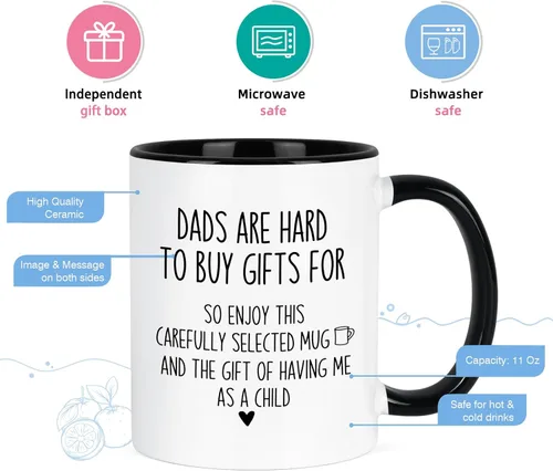Miniatura 5 de Cabtnca Regalos para papá, taza para papá, día del padre, Navidad, regalos de cumpleaños para papá de parte de hija e hijo, regalo para papá, 11
