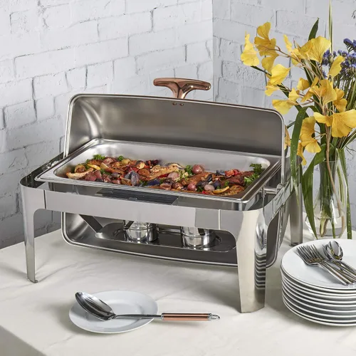 Miniatura 2 de Denmark Tools for Cooks Celebrations Cookware Collection - Juego de 8 platos redondos de acero inoxidable de 4 cuartos de galón con tapa de vidrio