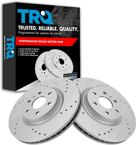 Miniatura 258 de TRQ Juego de rotores de freno de rendimiento trasero con revestimiento G premium compatible con Mazda 6 2014-2021