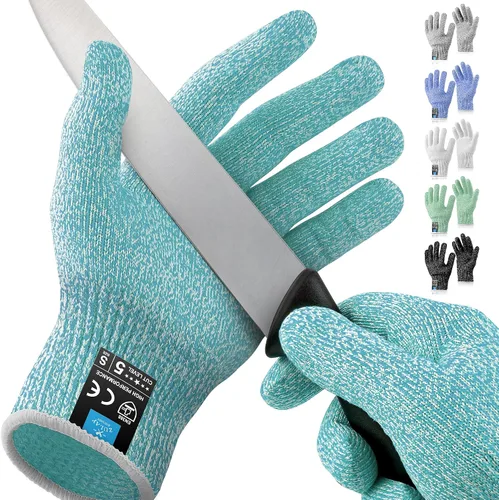 Miniatura 13 de Zulay - Guantes resistentes a los cortes, protección de grado alimenticio nivel 5, cómodos guantes de corte de seguridad, guantes de trabajo forro