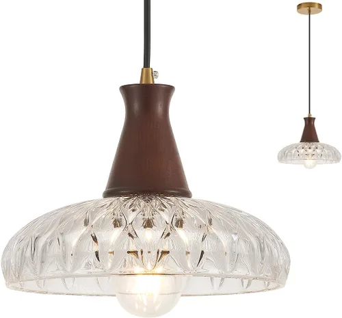 Miniatura 11 de YLONG-ZS Lámpara colgante de cristal vintage enchufable, moderna polea de latón dorado, luces colgantes de techo para isla de cocina, comedor, sala