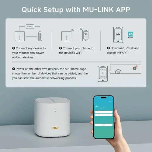 Miniatura 8 de DBIT AX1800 WiFi 6 Sistema Wi-Fi de malla para todo el hogar, cobertura de doble banda de hasta 2,100 pies cuadrados y 150 dispositivos, enrutador
