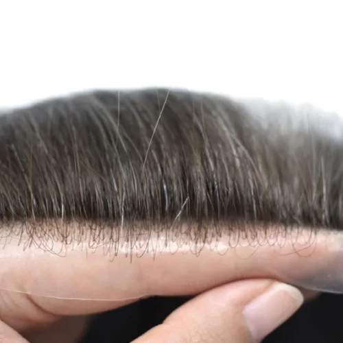 Miniatura 5 de Toupee para hombres ultra fina piel cabello humano pieza para hombres Toupee V-loop de aspecto natural sistema de reemplazo de cabello postizo
