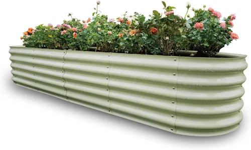 Miniatura 29 de GARDMAX 2x2x1FT Galvanized Round Raised Garden Bed Kit, Metal Planter Boxes Outdoor with Easy Assembly, Large Garden Bed for Vegetables, Fruits