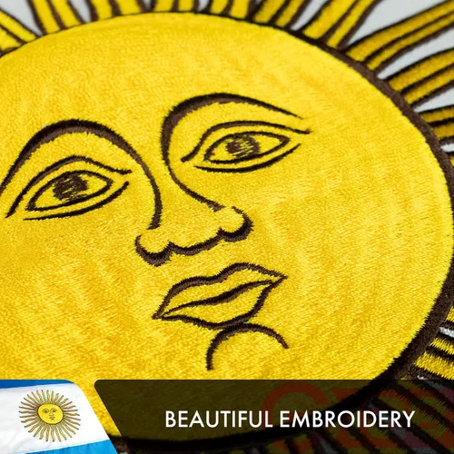 Miniatura 4 de G128 Bandera argentina 3 x 5 pies Serie doble ToughWeave Poliéster 210D bordado de doble cara Bandera de país, diseño bordado
