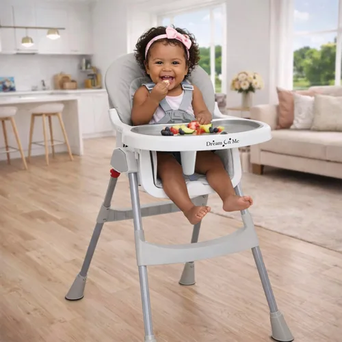 Miniatura 8 de Dream On Me Silla alta portátil 2 en 1, silla alta compacta convertible, silla alta portátil ligera, color gris