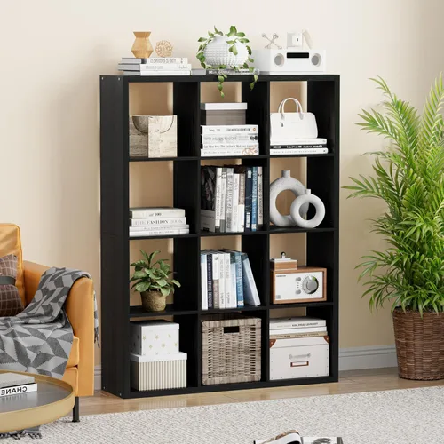 Miniatura 10 de VDNEND Organizador de Almacenamiento en Cubos Estantería, Estante Cúbico Decorativo de 11 pulgadas con Respaldo Abierto y Borde Engrosado, Marrón