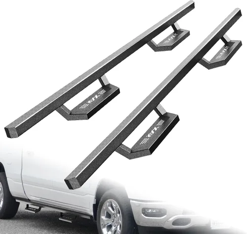 Miniatura 9 de KYX - Estribos y escalones Nerf para Dodge Ram 1500 Quad Cab 2009 - 2018, un par de estribos laterales Nerf de 6 pulgadas para puerta de automóvil