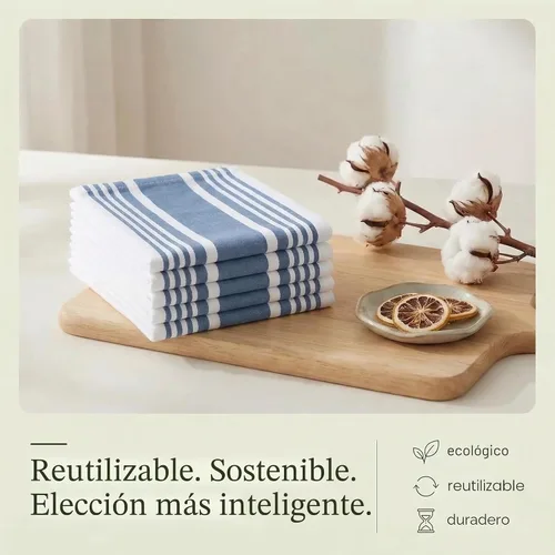 Miniatura 8 de Urban Villa Toallas de cocina 100% algodón para cocina (juego de 6) paños de cocina de 20 x 30 pulgadas, altamente absorbentes, juego de ropa