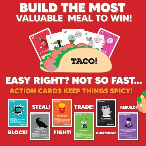 Miniatura 7 de Taco vs Burrito - El Juego de Cartas Sorprendentemente Estratégico y Extremadamente Popular Creado por un Niño de 7 Años - 5 Maneras de Jugar - Un