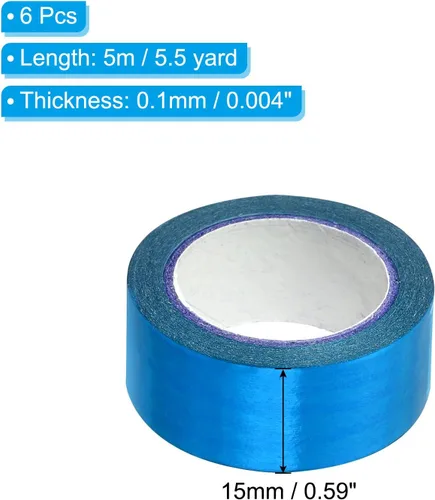 Miniatura 2 de PATIKIL Cinta adhesiva metálica Washi de 0.591 in x 16.4 ft, paquete de 6 calcomanías adhesivas de papel de arte para bricolaje, manualidades, Azul