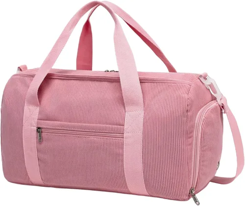 Bolsa de lona para gimnasio, deportes, mujeres y niñas, bolsa de viaje de entrenamiento para fin de semana con compartimento para zapatos y bolsillo