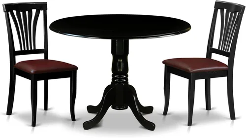 Miniatura 11 de East West Furniture DLAV5-OAK-C - Juego de mesa y sillas de cocina de 5 piezas, incluye una mesa de comedor redonda con gotas y 4 sillas de comedor