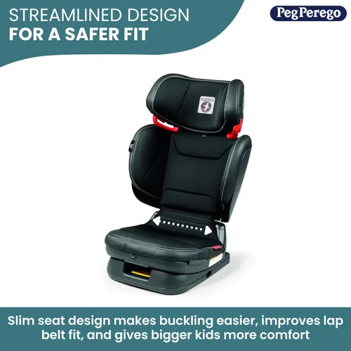 Miniatura 5 de Peg Perego Viaggio Flex 120 Booster, ajuste total 4D para seguridad y comodidad, sin reposabrazos, plegable compacto para viajes, 40-120 libras
