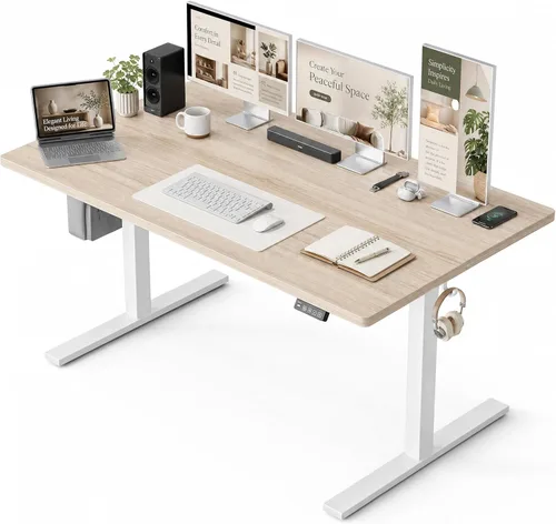 Miniatura 16 de Grandder 55x32 Escritorio Eléctrico Grande de Pie, Escritorio de Computadora con Altura Ajustable con 2 Ajustes de Memoria, Escritorio de Pie