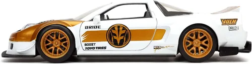 Miniatura 2 de Jada Toys Power Rangers 1:24 2002 Honda NSX Type-R Japan Spec - Auto fundido a presión con figura de Ranger blanco de 2.75 pulgadas, juguetes
