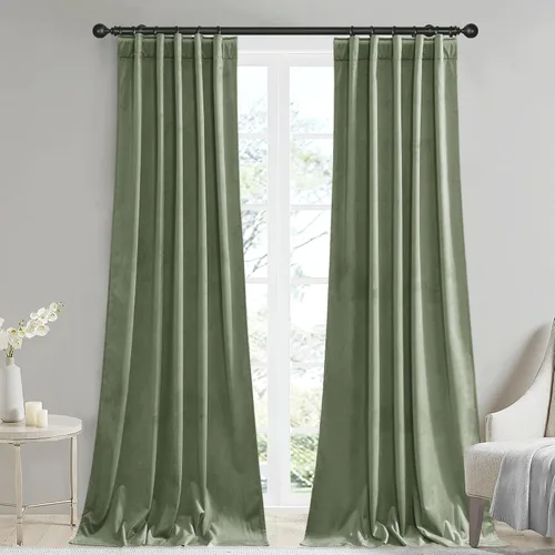 Miniatura 40 de StangH Cortinas de terciopelo súper suaves con pestaña trasera, cortinas azul marino para puerta corredera, decoración de lujo, cortinas opacas
