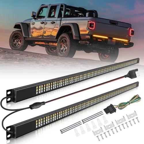 Miniatura 12 de NilightTR-04 Camión Barra de traseras 60 "Triple Fila 504 LED Strip con freno rojo Blanco Luces de torneado de ámbar secuencial secuencial inverso