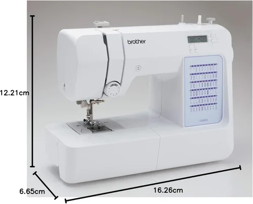 Miniatura 7 de Brother CS5055 Máquina de coser computarizada, 60 puntadas integradas, pantalla LCD, 7 pies incluidos, color blanco