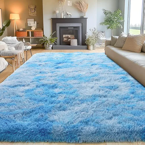 Miniatura 52 de Alfombras de área de 8x10 para sala de estar, alfombra shaggy grande ultra suave y esponjosa para dormitorio, alfombras de felpa mullida Blanco crema